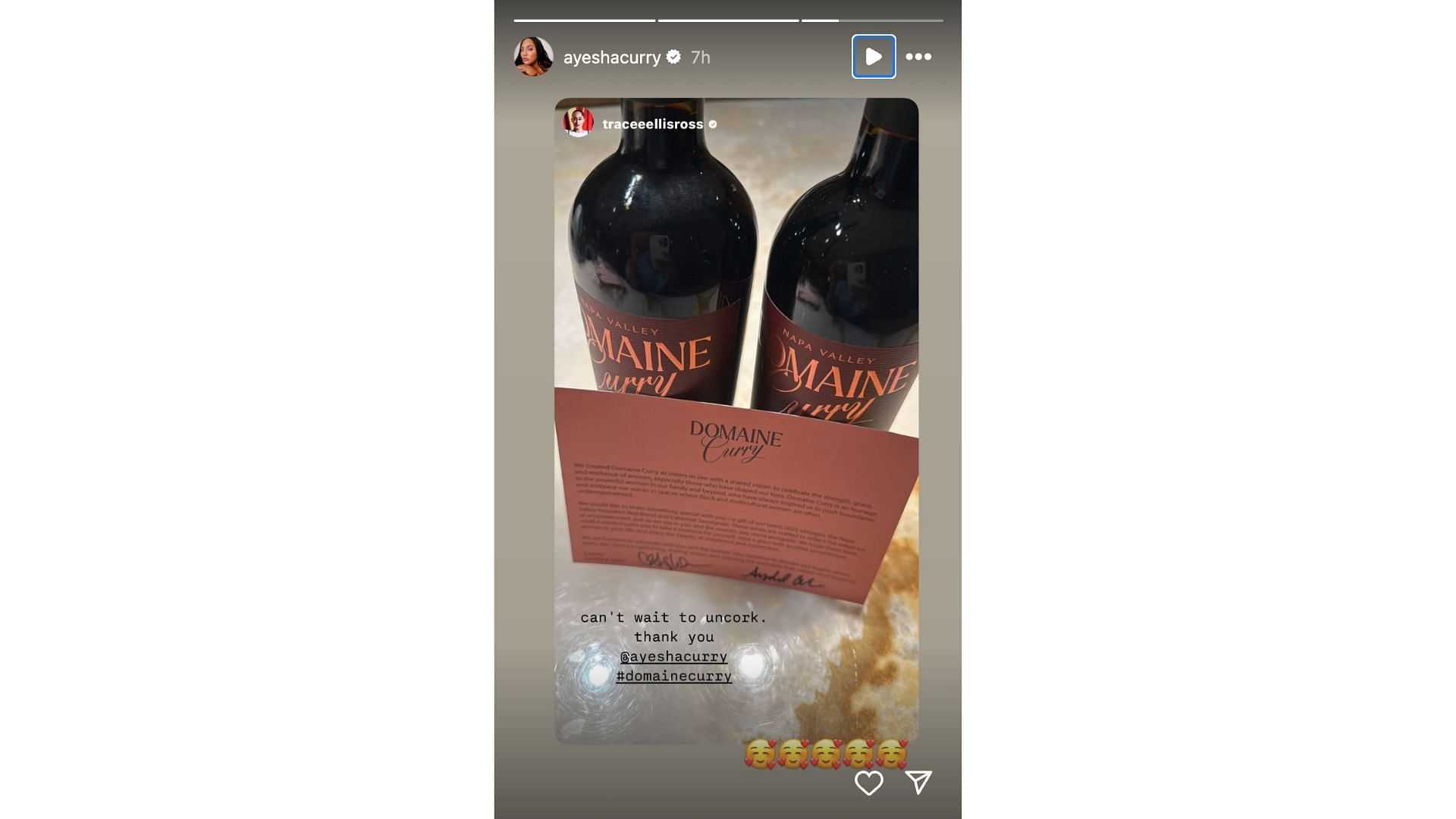 Steph Curry’s wife Ayesha thanks actress Tracee Ellis Ross for wholesome endorsement of Domaine Curry wine-Picture2