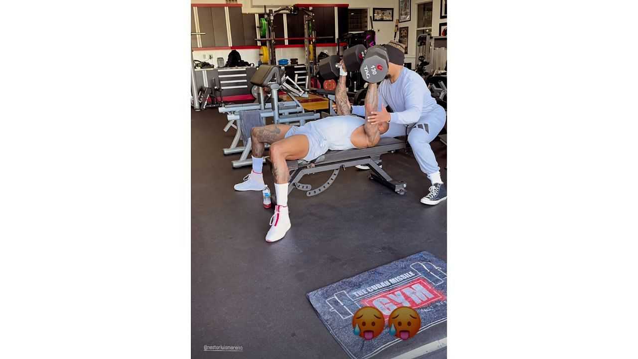 Aroldis Chapman makes feelings known after crushing 260lbs dumbbell chest press-Picture2