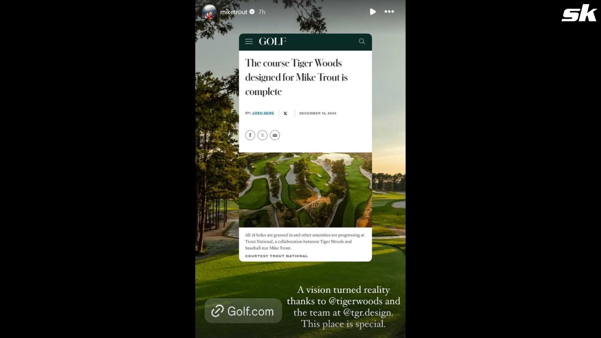 “A vision turned into reality” – Mike Trout celebrates completion of his long-awaited golf course designed by Tiger Woods-Picture2