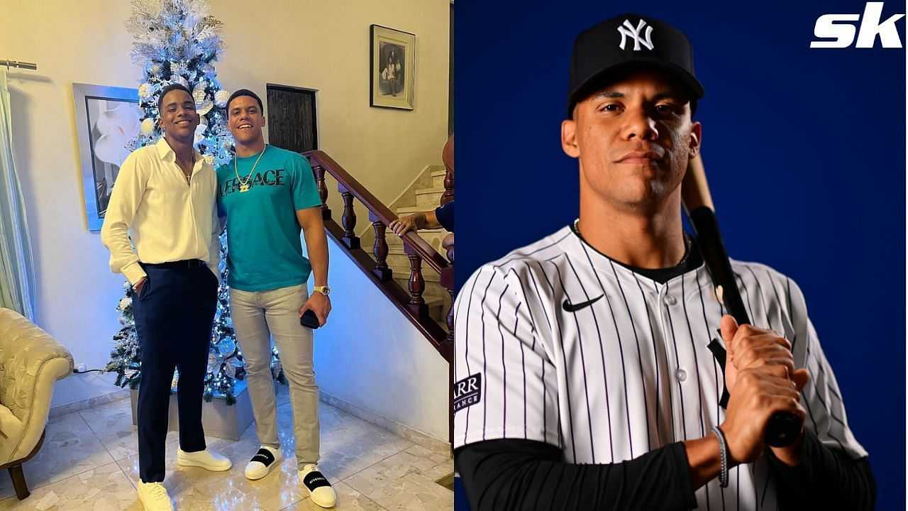 WATCH: Juan Soto splashes into celebration, beer showers in pool with brother Elian after signing $765M Mets deal