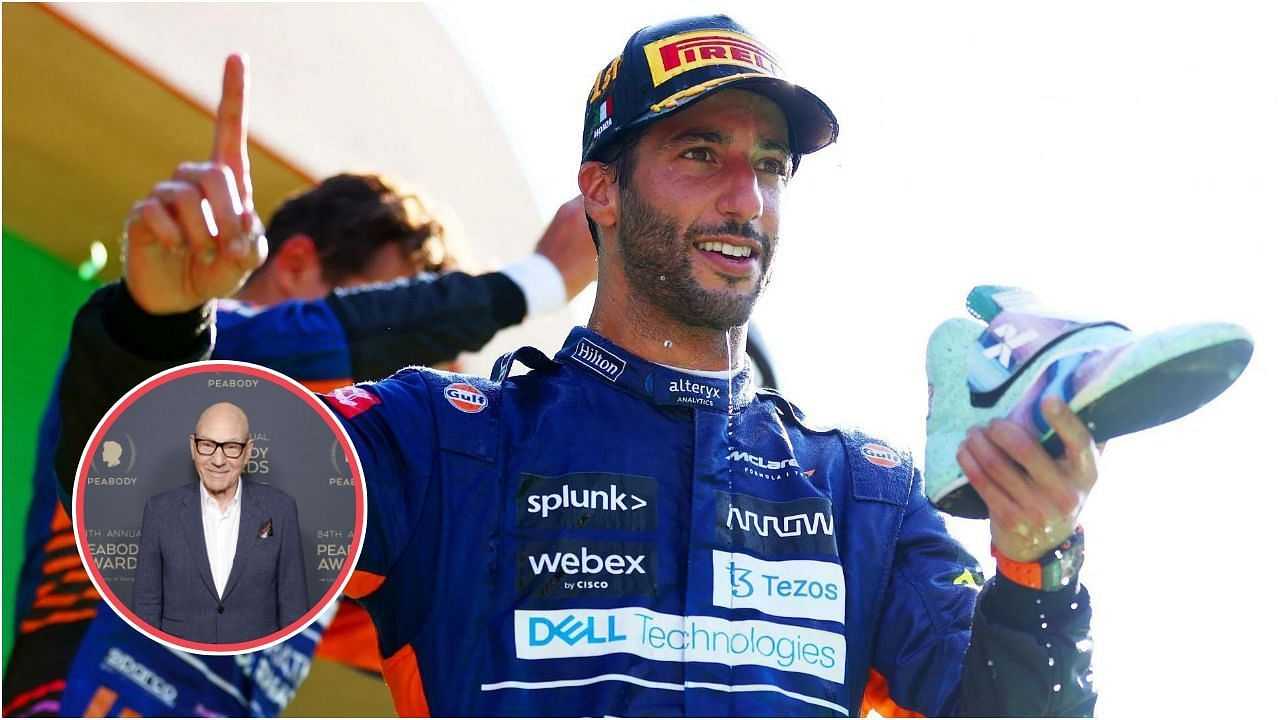 Watch: When Daniel Ricciardo had a shoey with $75M Hollywood star Sir Patrick Stewart