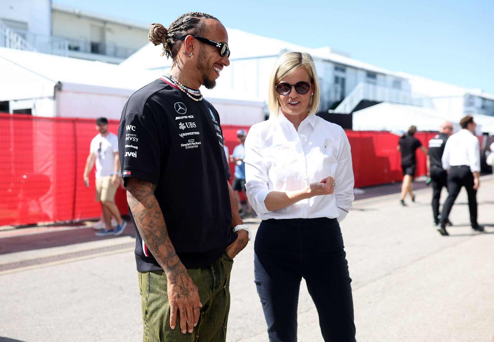 Watch: When Lewis Hamilton opened Susie Wolff’s champagne as both shared the podium at a racing event