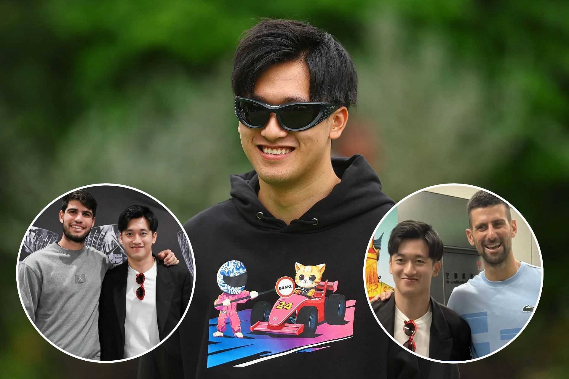 Pictures: Sauber F1 driver clicked with Tennis superstars Novak Djokovic and Carlos Alcaraz