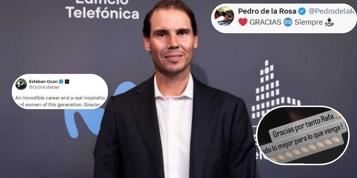 Rafael Nadal congratulated by Fernando Alonso, Esteban Ocon, and others in F1 fraternity as he announced his retirement